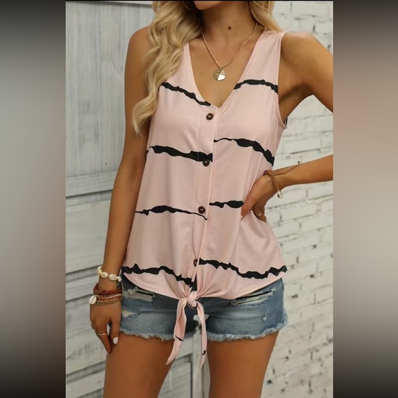 Nude Pink | tie up | Summer Shirt - Picture 3 of 4